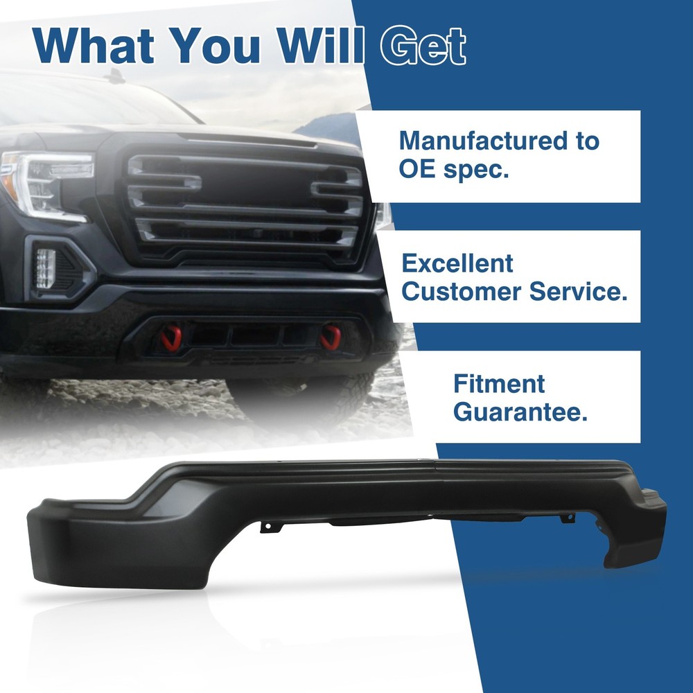 Front Bumper For 2019-2021 GMC Sierra 1500 Black