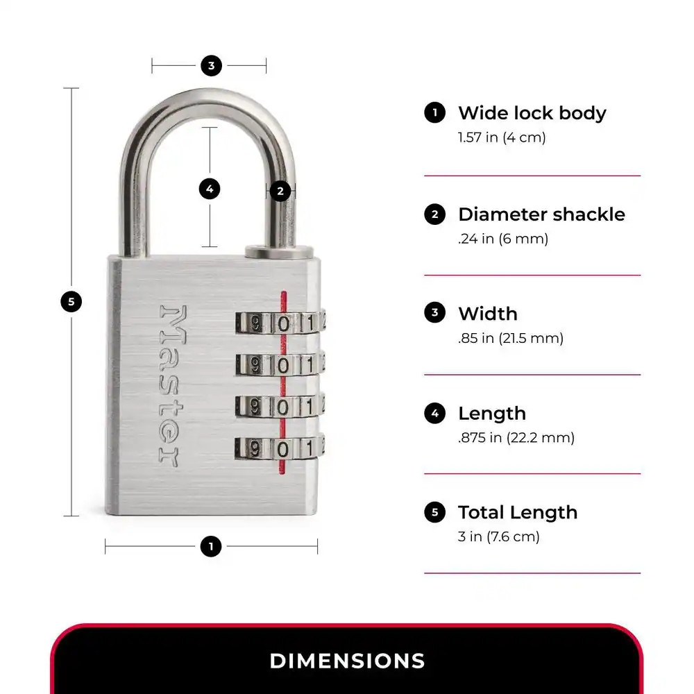 Combination Lock, Resettable 4-Dial