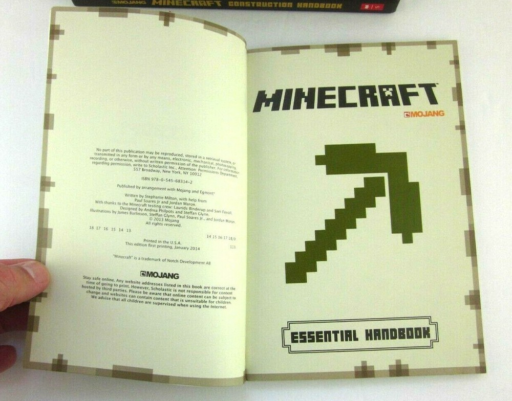 3 Minecraft Books Essential, Combat, Construction Handbooks