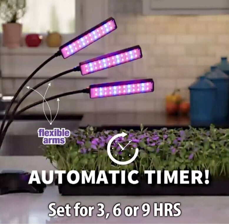 Bell + Howell Bionic LED Flexible Indoor Grow Light with 3 Adjustable Light Head