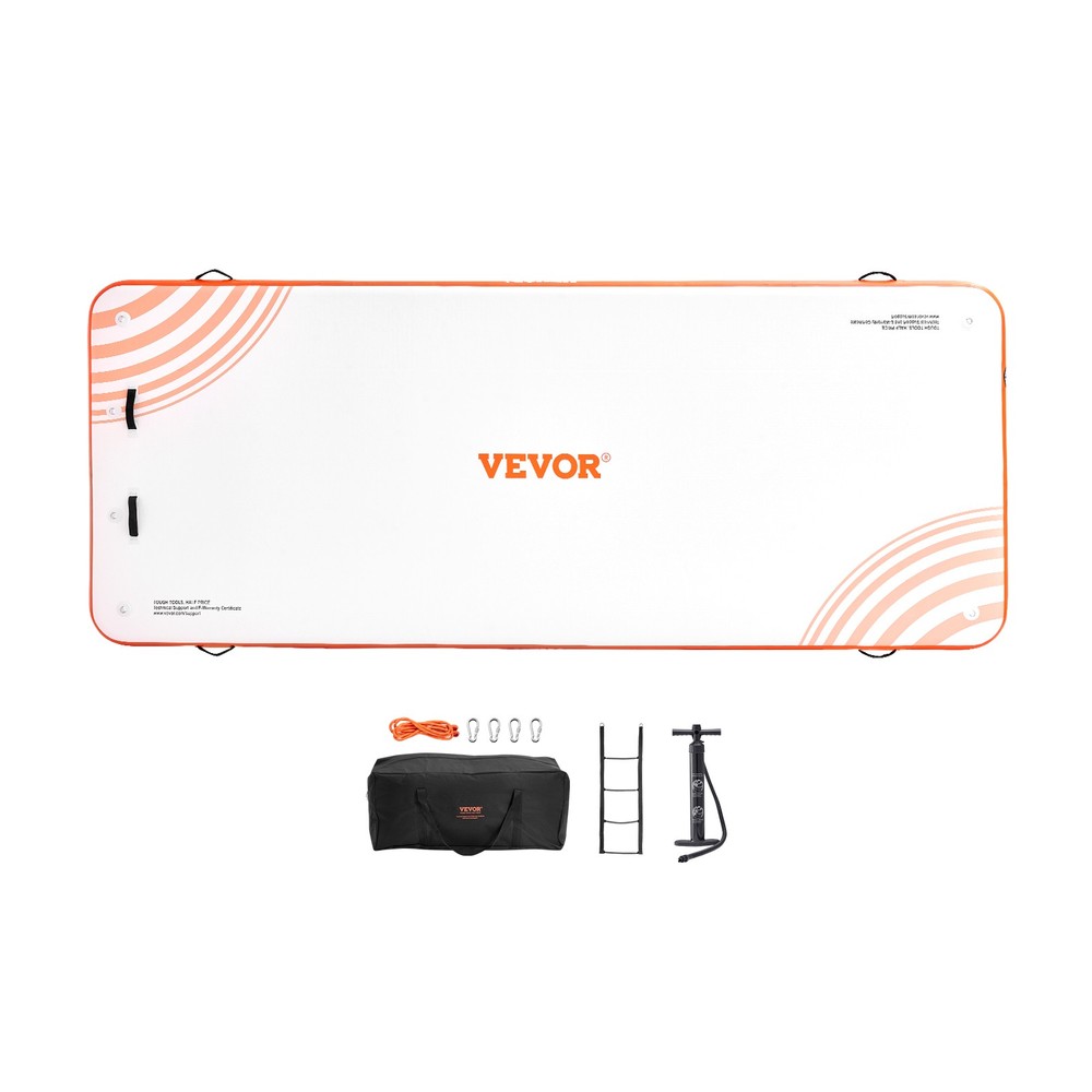 VEVOR Inflatable Floating Dock 15x6FT Inflatable Dock Platform Mat with Ladder