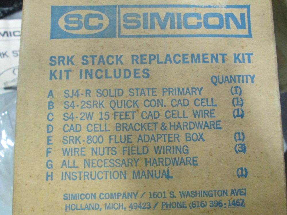 SC Simicon Robertshaw SRK Stack Replacement Kit SRK-501 (NIB)