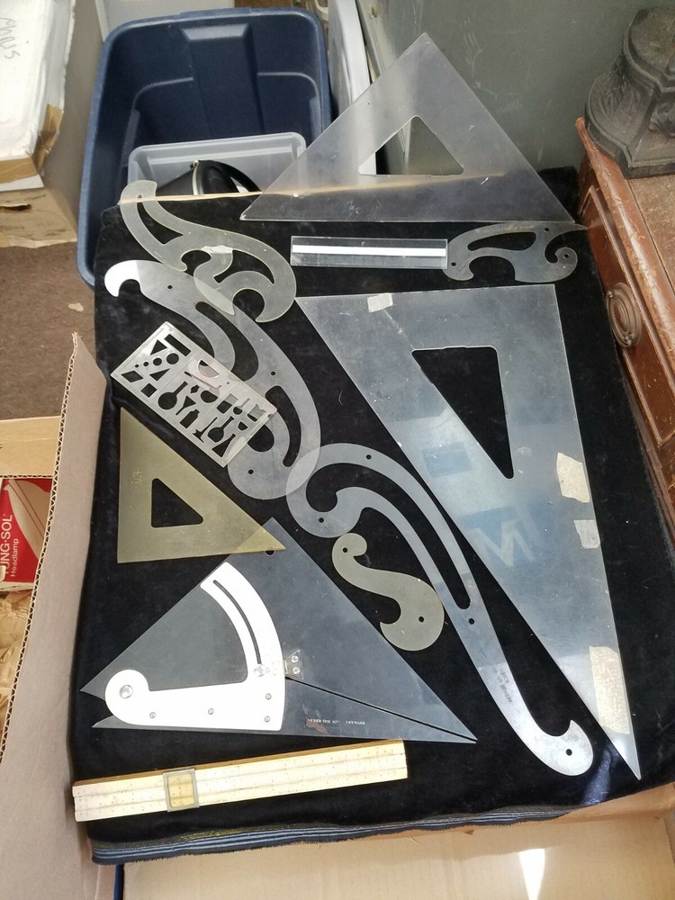 11 Assorted Size Plastic Drawing / Drafting Stencil Tools Lutz Arthur Keuffel