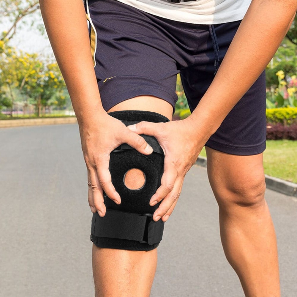 Hinged Open Patella Knee Brace Compression Sleeve Joint Support Stabilizer Wrap