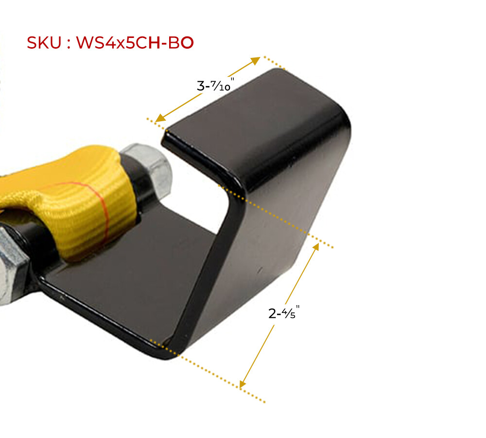 20 Pack 4"x5' Roll Off Container Winch Strap with Flat Hook 5400 # WLL Bolt-On