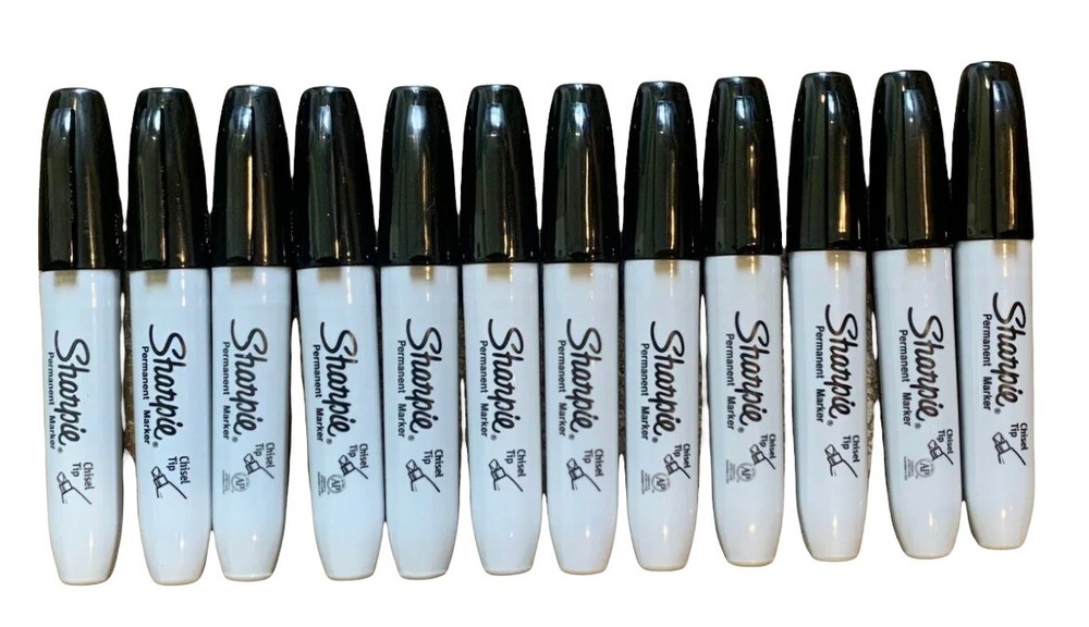 Sharpie Chisel Tip Markers Permanent BLACK Ink Large Broad Marker 24-count