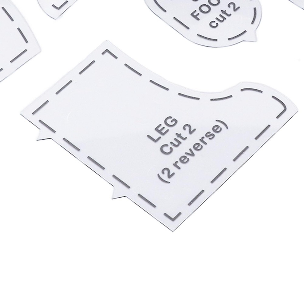 10 Pcs Memory Bear Sewing Patterns Template Memory Bear Acrylic Template Rule...