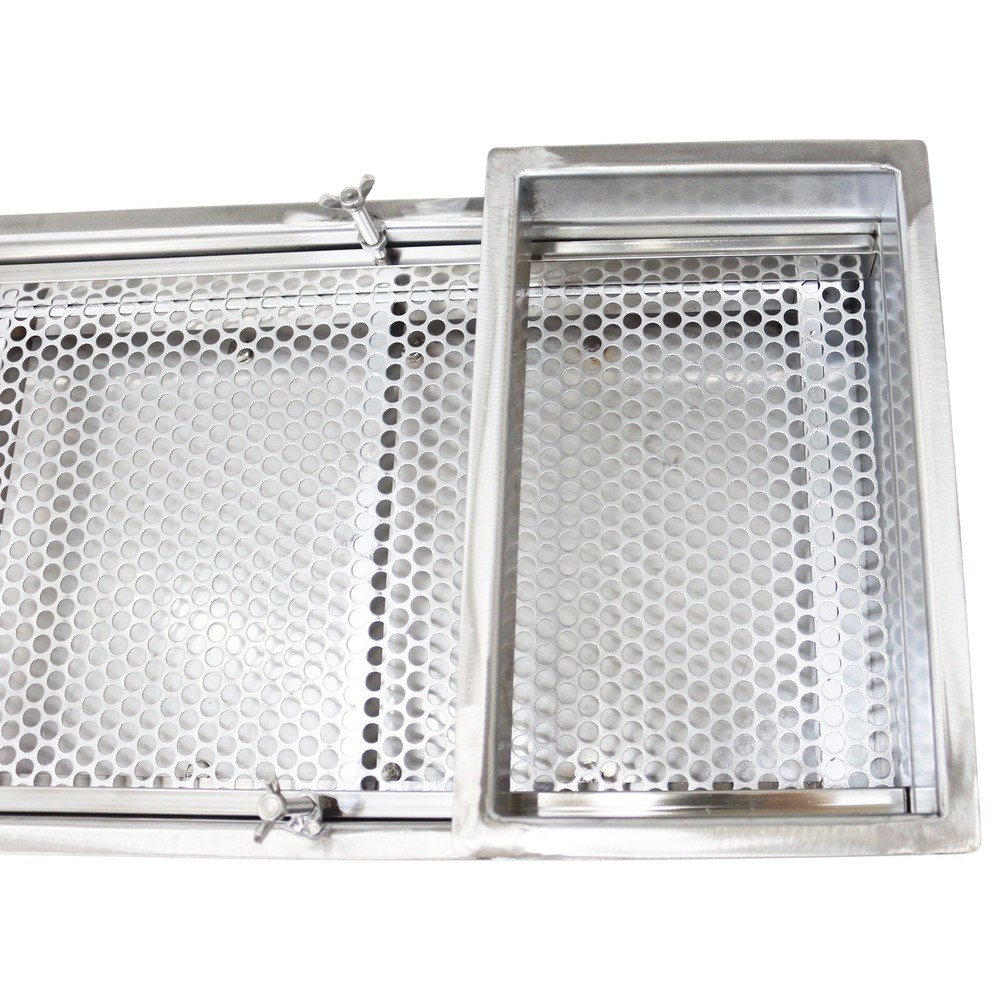 110V Stainless Linear Vibrating Screen w/Single Layer 10mm Screen Sieve Machine