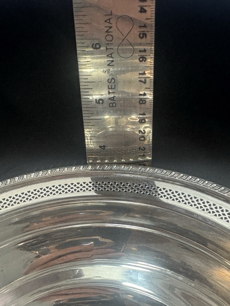 Sterling Silver Compote Candy Dish Weighted 8” Diameter x 3 1/2” Tall