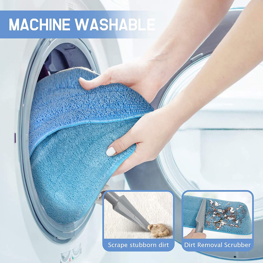 18" Professional Microfiber Mop Floor Cleaning System, Flat Mop with Stainless S