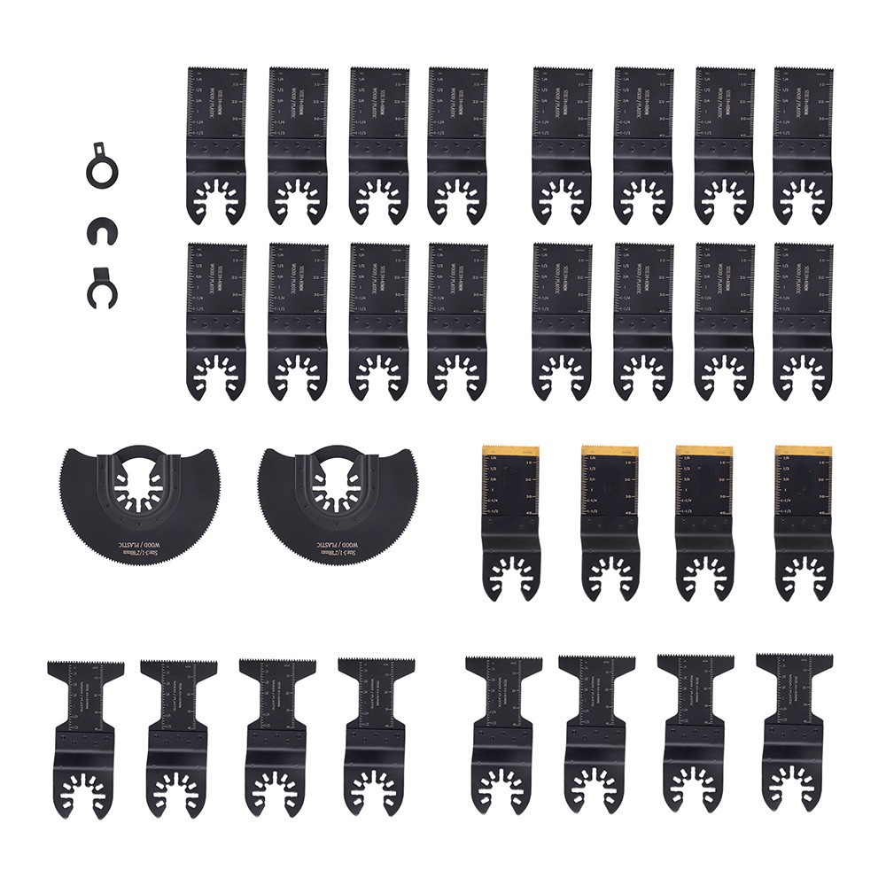 LABLT 30Pcs Oscillating Saw Blade Multi Tool Include 4 Different Types Saw Blade