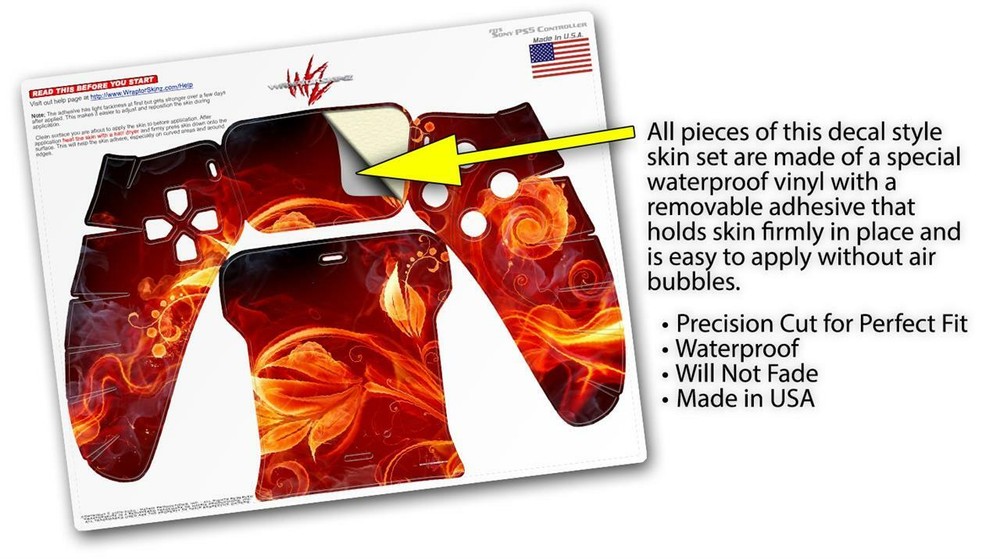 Skin Sony PS5 Controller Fire Flower