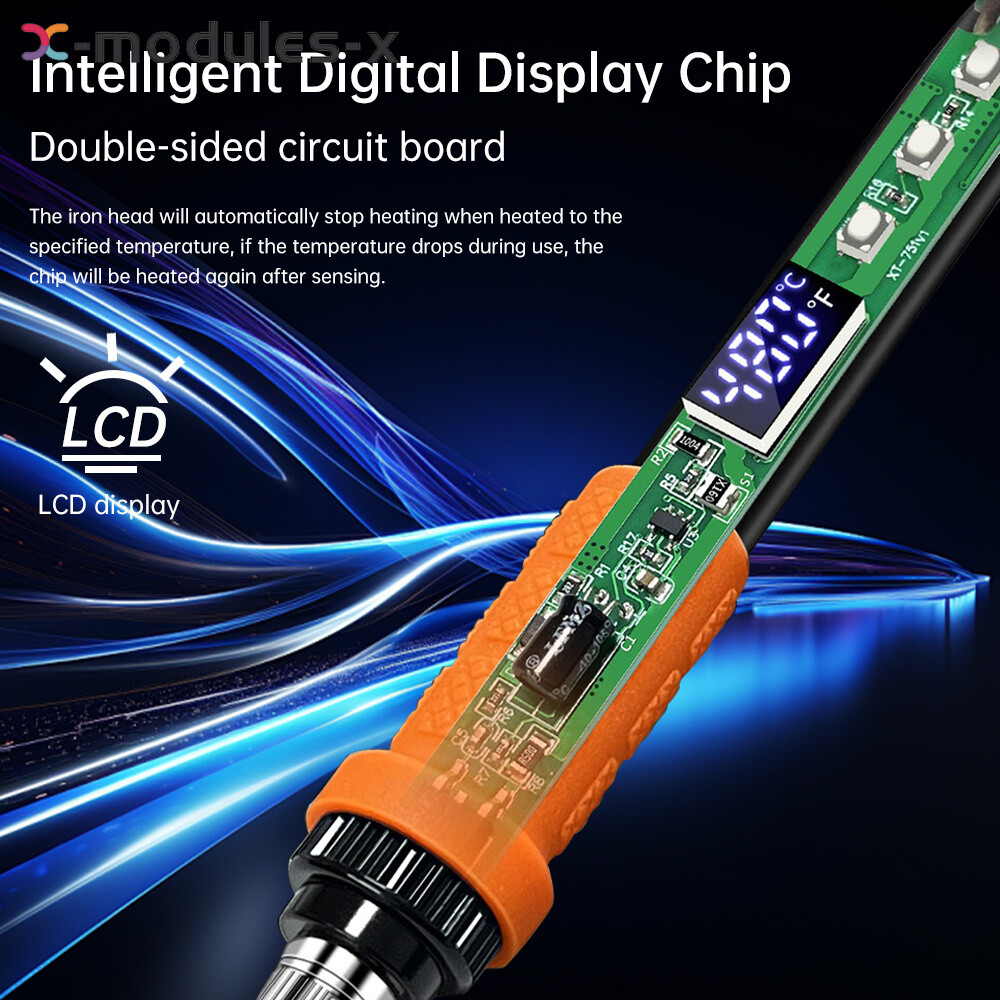 90W Internal Thermal Temperature Adjustable Electric Solder Iron + Iron Tip Set