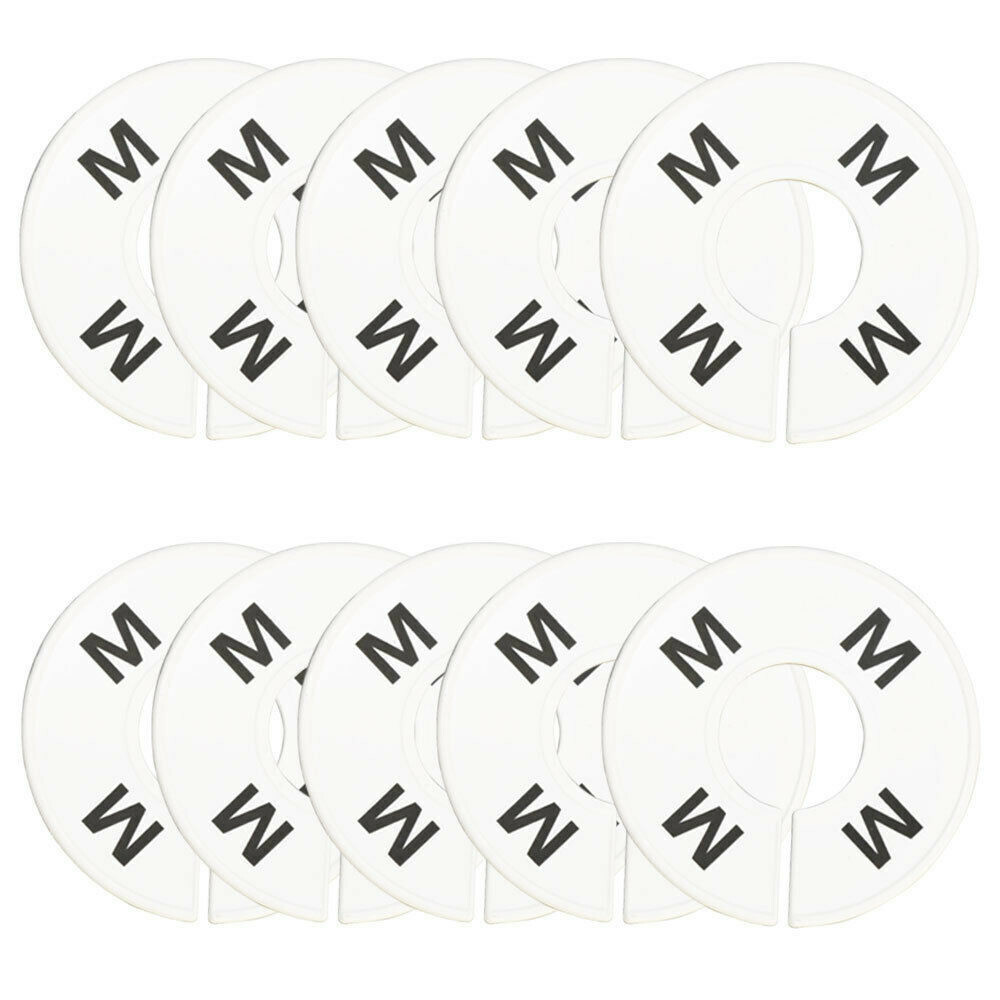 10 PC Rack Divider Size M MEDIUM White Round Ring Sizing Hanger Retail Label