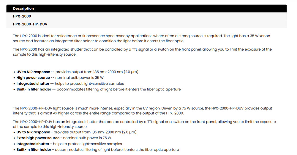 Ocean Optics HPX-2000 CONTINUOUS HIGH POWER XENON SPECTROMETER LIGHT SOURCE