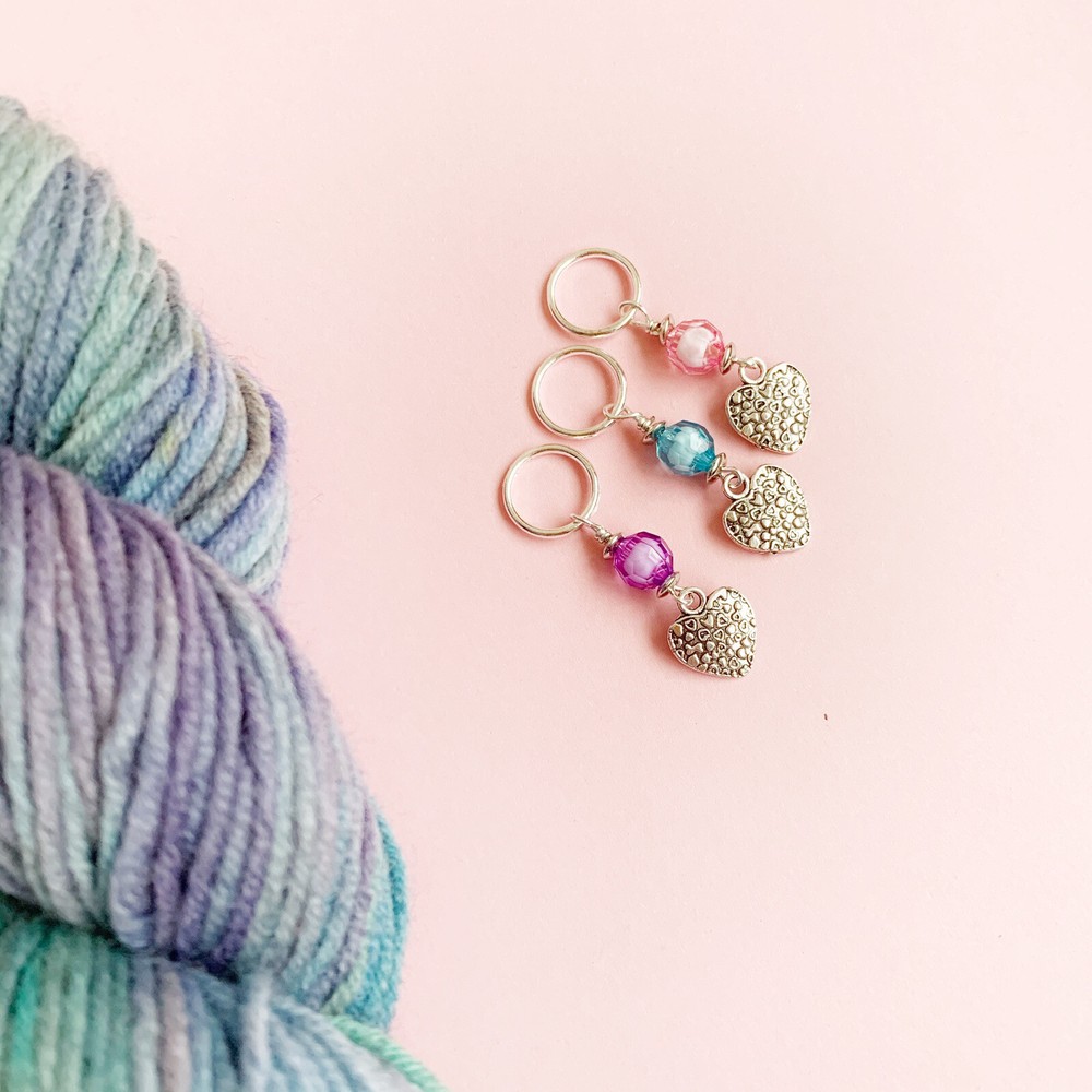 Heart Stitch Markers For Knitting