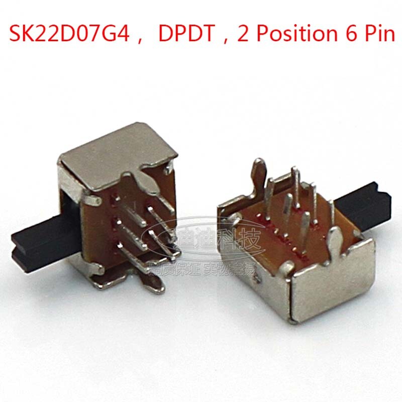 ON-OFF DPDT 2 Position 6 Pin PCB Panel Mini Horizontal Slide Switch 4mm Handle