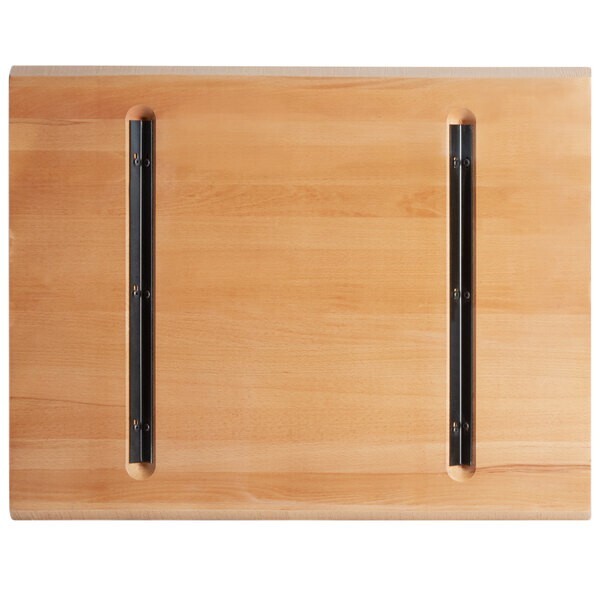 24" x 30" Rectangular Solid Wood Live Edge Restaurant Table Top in White Wood