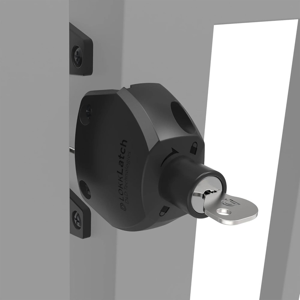 D&D Technologies LL3ABL LokkLatch Gate Latch with External Access Button, Key Lo