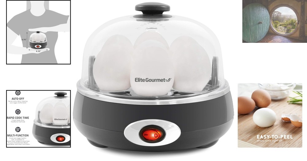 Automatic Egg Cooker for Perfect Boiled Eggs - 7-Egg Capacity, Timer & Buzzer
