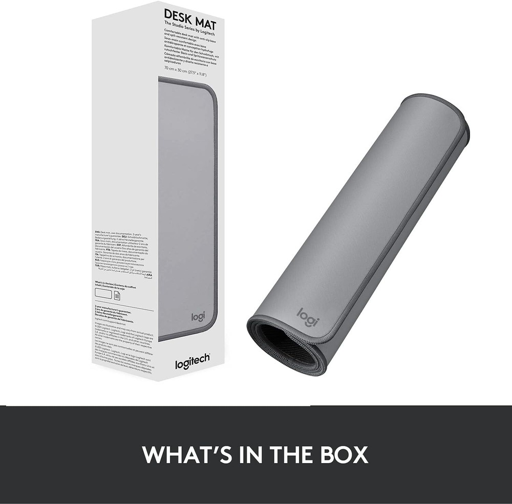 Logitech Desk Mat Studio Series Extended Mouse Pad with Spill-Resistant Large