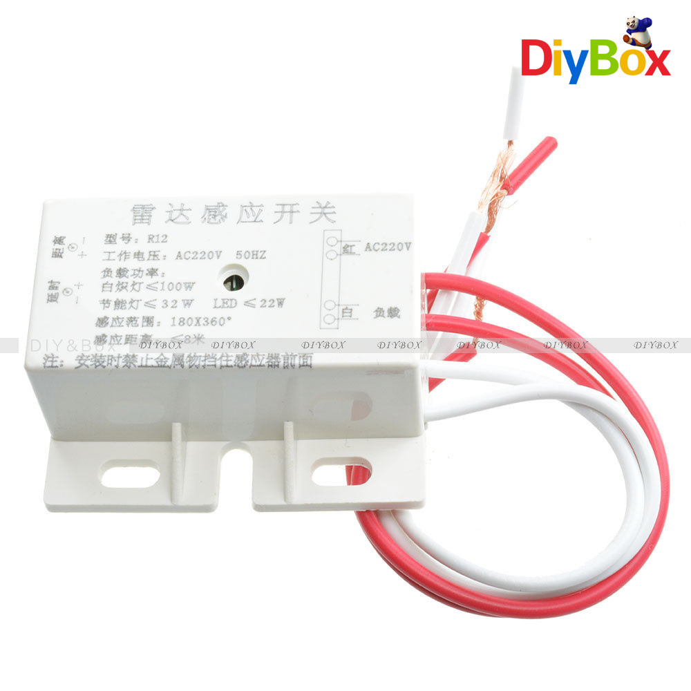 220V Delay Human Body Motion Detector Microwave Radar Sensor Switch Security