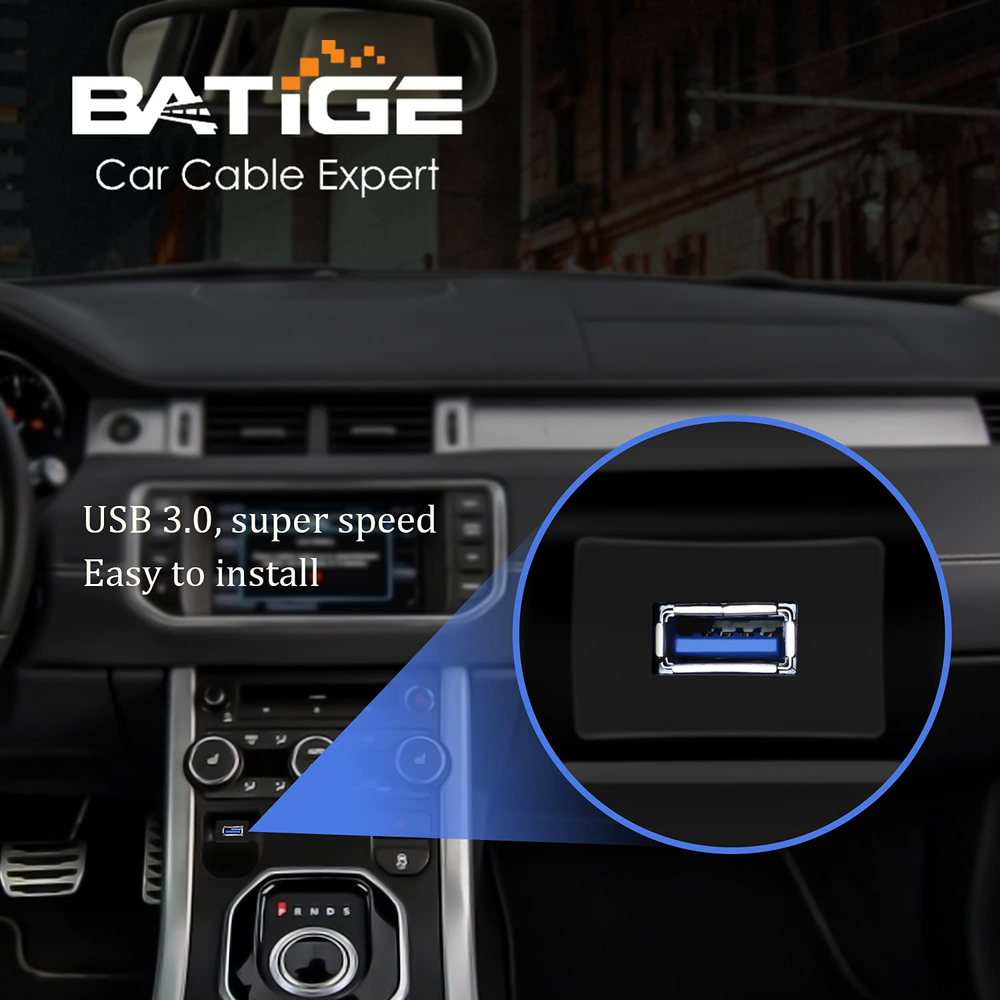 Square Single Port USB 3.0 Panel Flush Mount Extension Cable with Buckle