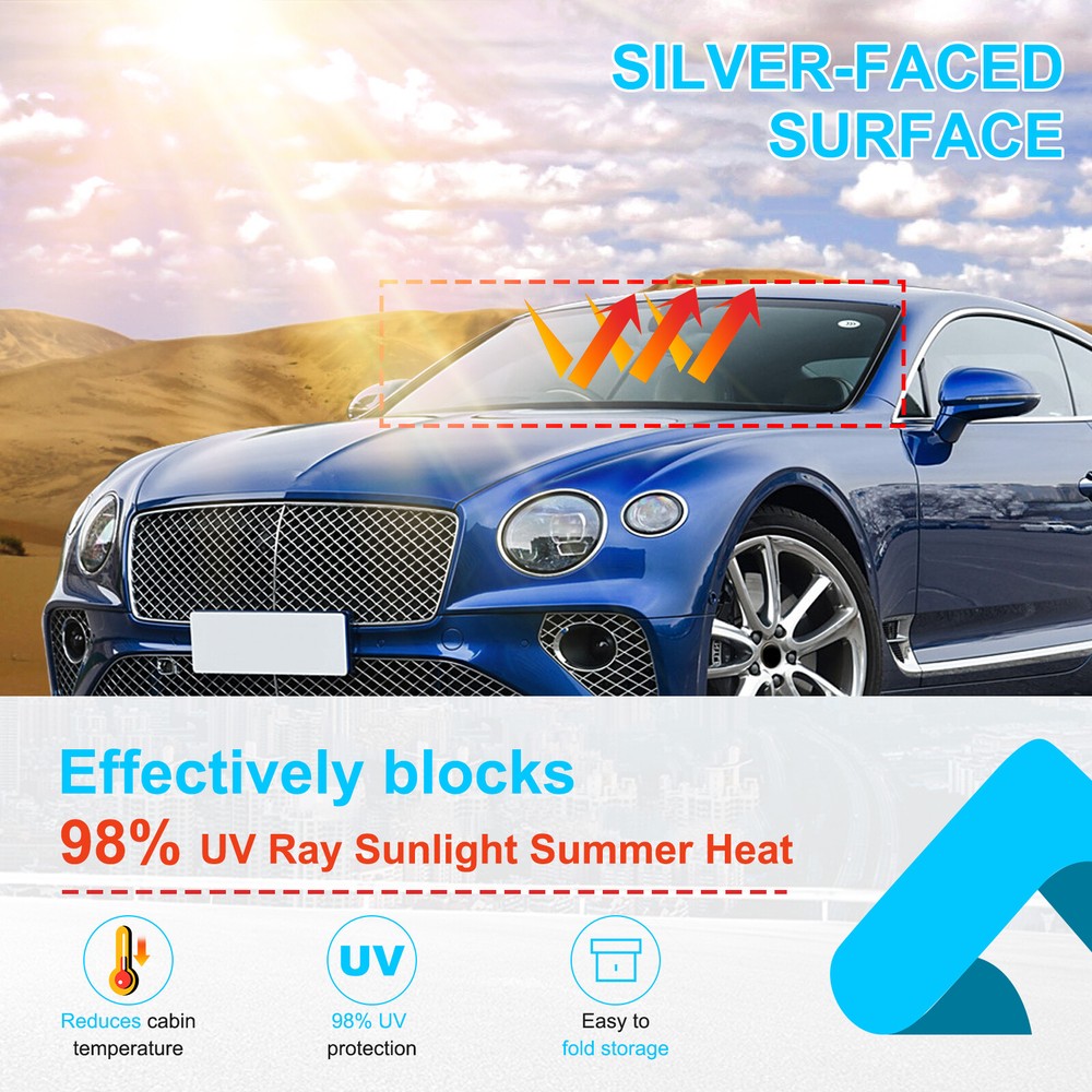Front Windshield Sunshade UV Block Visor Cover For Bentley Continental 2018+