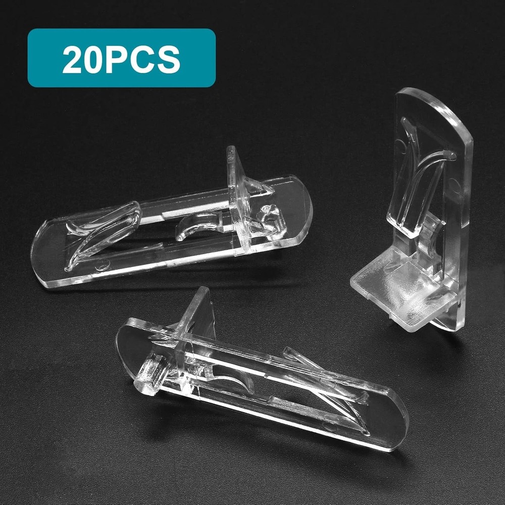 20 Pack Plastic Shelf Support Pegs Clear Self Locking 6mm Pins for Kitchen Book