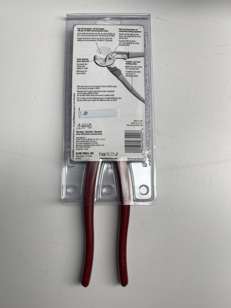 Klein Tools 63225R 9" High Leverage Cable Cutter