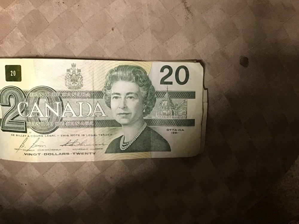 1991 Canada $20 Dollar Note $20 Bill, 1 Note