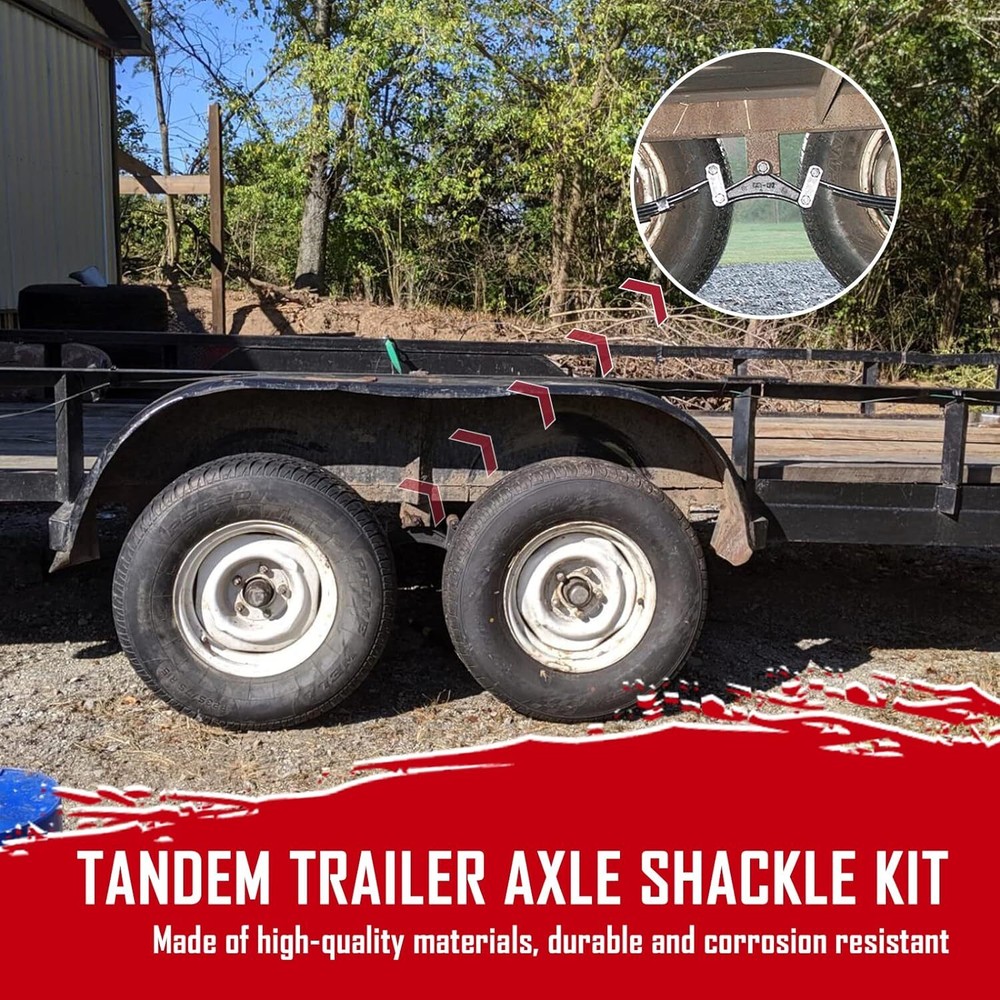 New Tandem Trailer Axle Shackle Kit Heavy Duty Steel for Double Eye Spring US