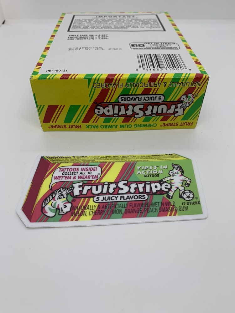 Fruit Stripe Chewing Gum Empty Box With Bonus Sticker