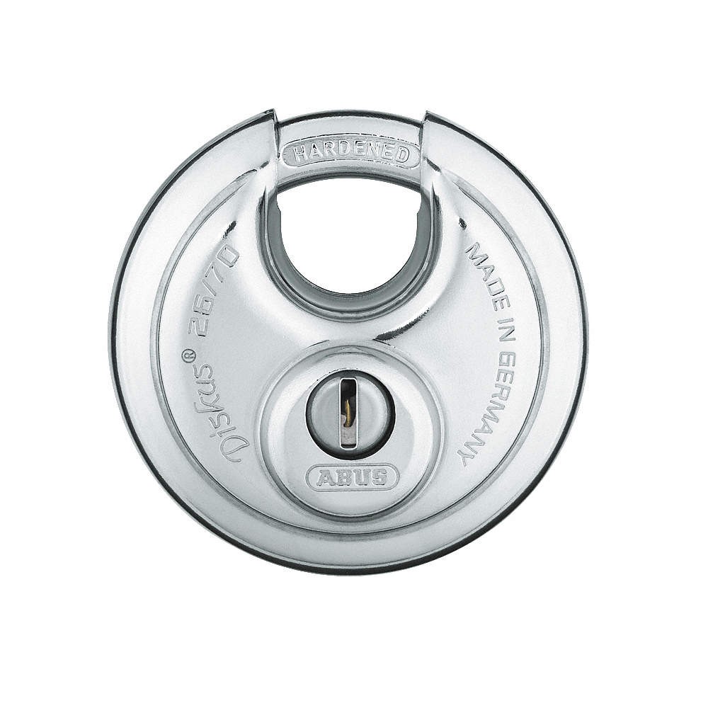 ABUS 26/70 KA Keyed Padlock, 25/32 in,Round,Silver 3TMP5