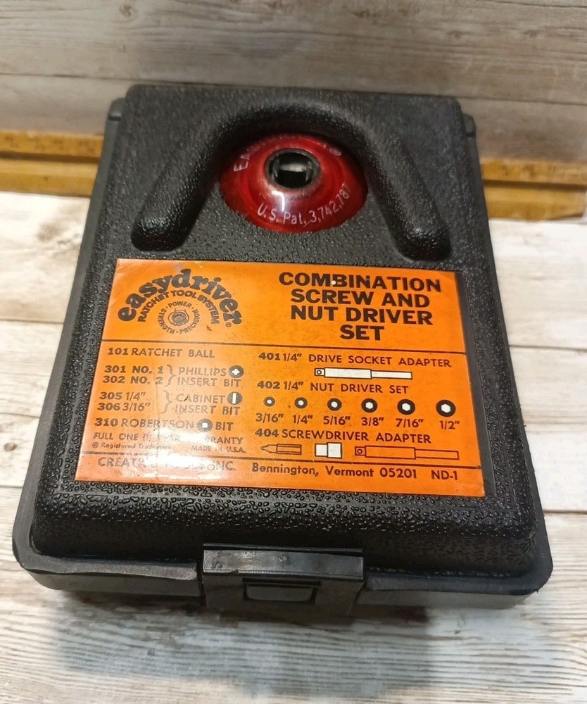 Vintage Creative Tools Easydriver Combo Ratchet Tool System Set Complete Used FS