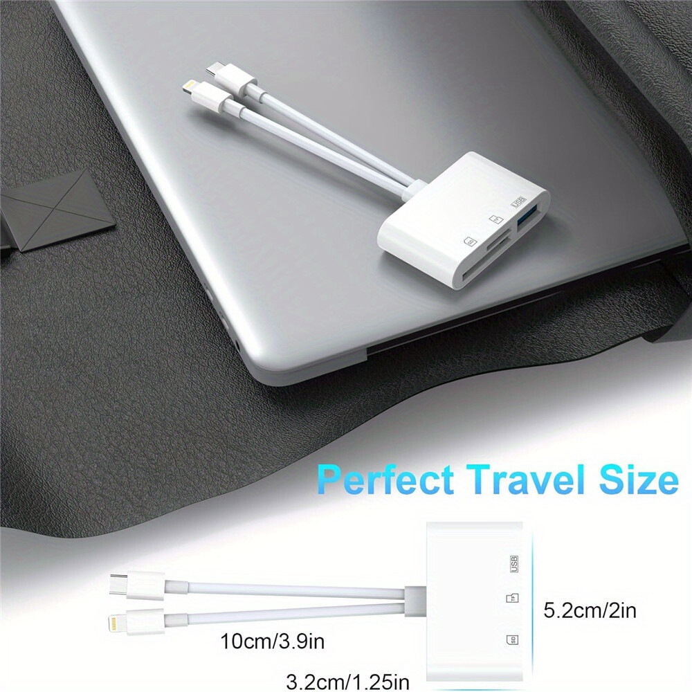 4-in-1 OTG Adapter USB3.0 SD/TF Card Reader for iPhone/iPad/Android/PC Plug&Play