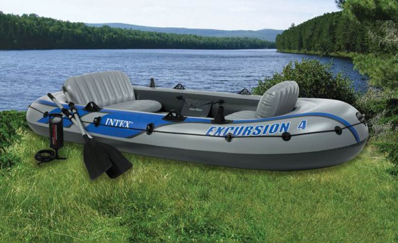 INTEX Excursion 4 Inflatable River/Lake Raft Set | 68324EP (Lightly Used)