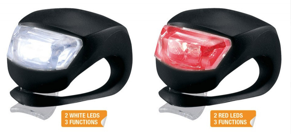 LED Front Rear Lights 3 Functions and Universal Batteries for Bicycles