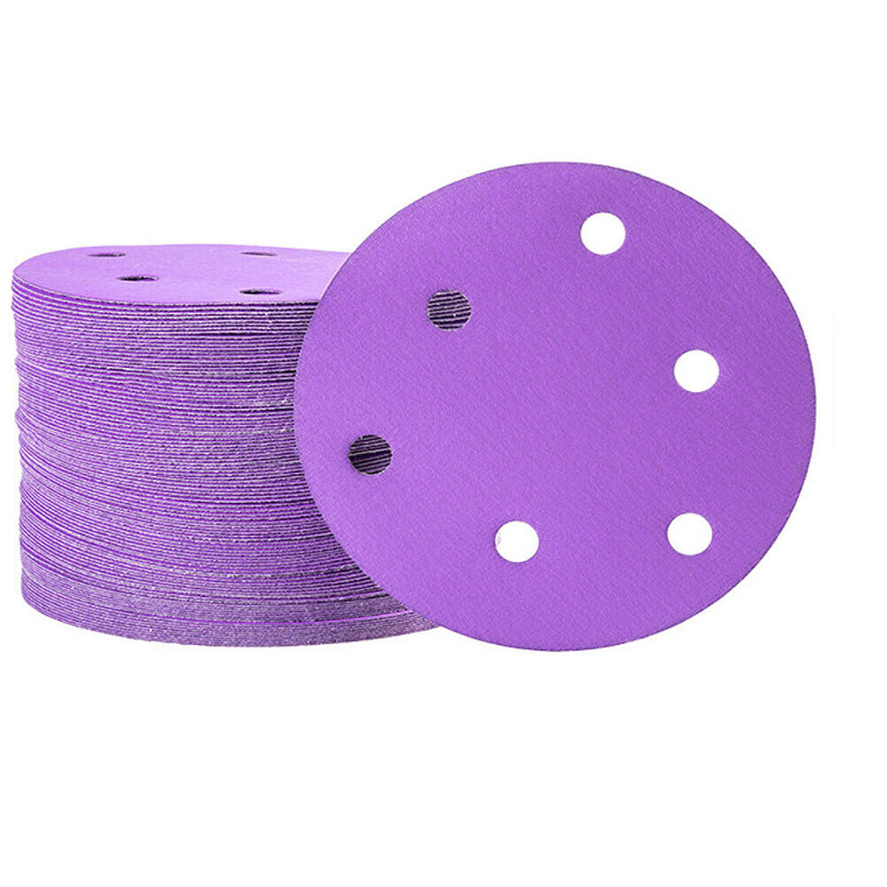 Premium Ceramic Grain 6" Sanding Disc Pad 6 Hole Sandpaper Hook Loop Grit 60-800