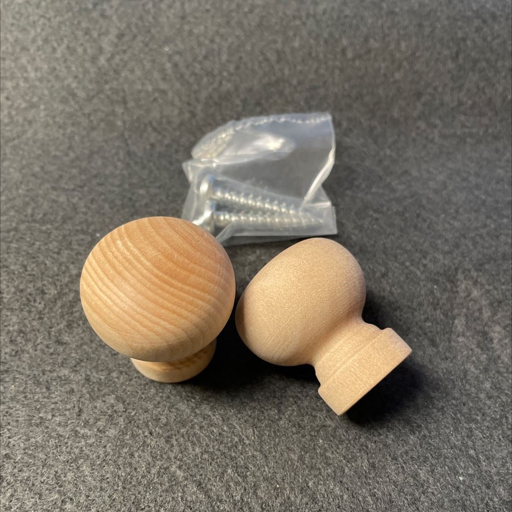 (2-Pack) 1-1/4" Birch Mushroom Knob