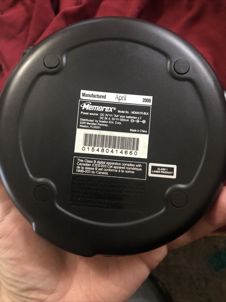 Memorex CD Player Model# MD 6451R Black With Optimal Remote Clean