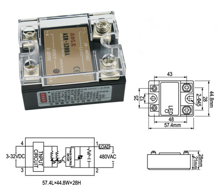 120A AC Solid State Relay Series ASH-120DA DC-AC