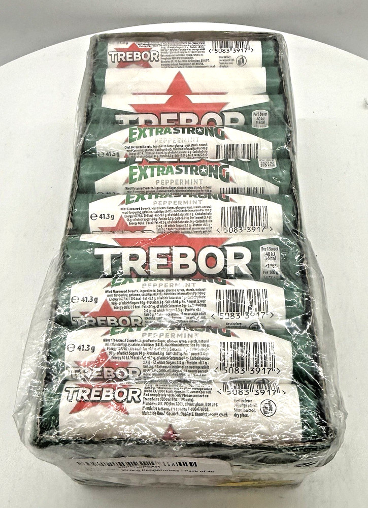 Trebor Extra Strong Peppermint Mints Roll Pack of 40