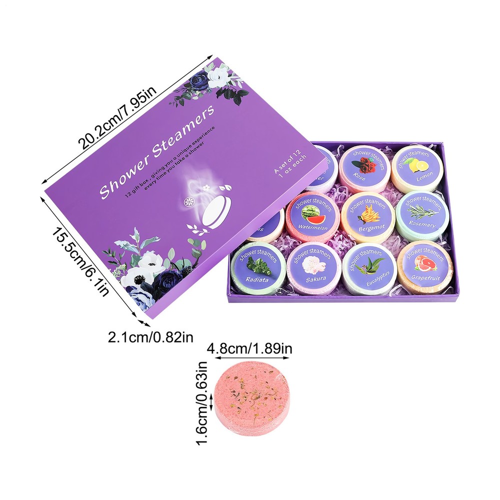 Shower Steamer 12 Pieces Slow-Release Shower Aromatherapy Sheets