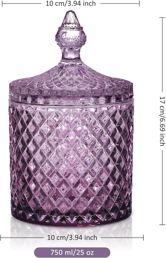 Dark Purple Glass Candy Jar - Kitchen Organizer