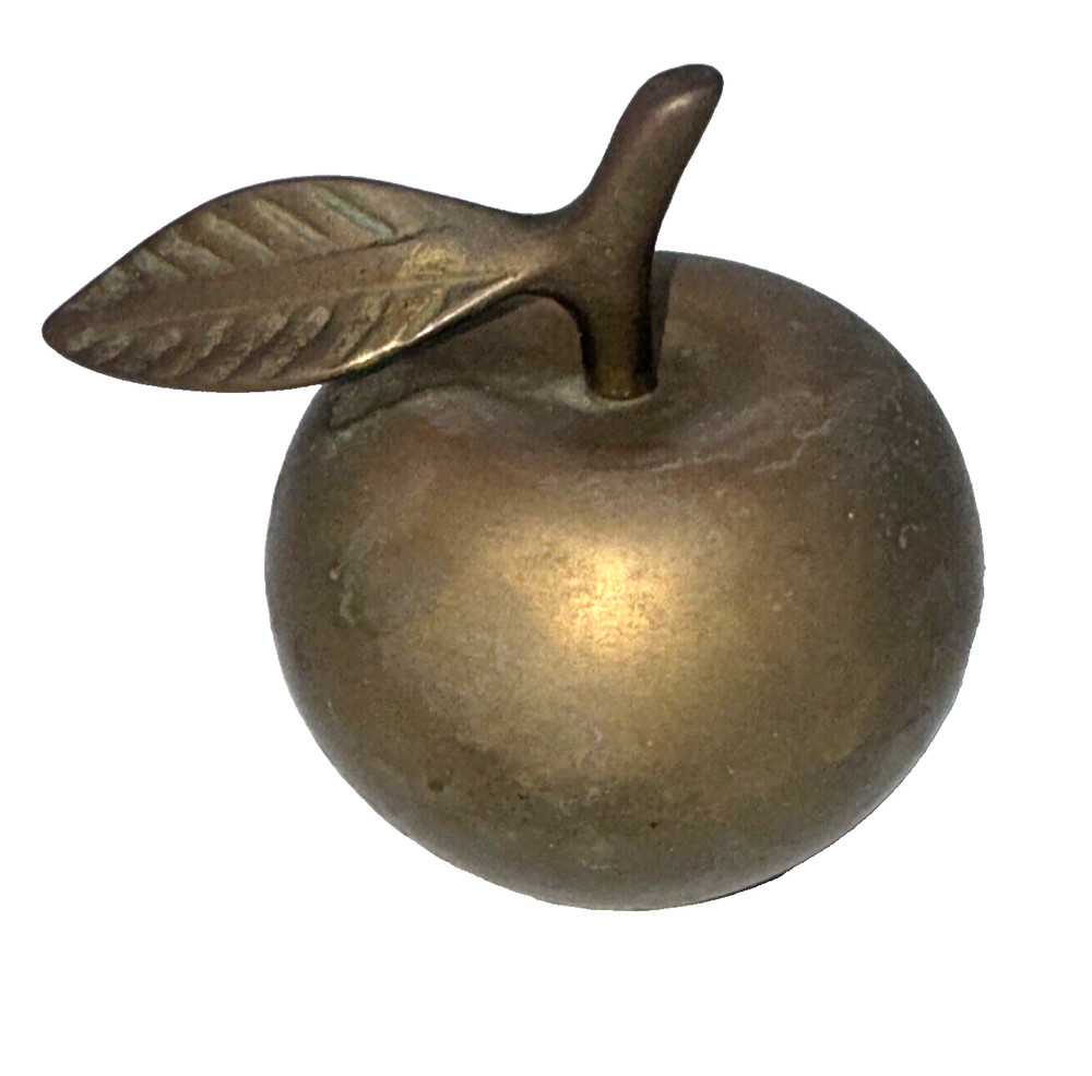 Vintage Solid Brass 3" Teacher's Apple Bell