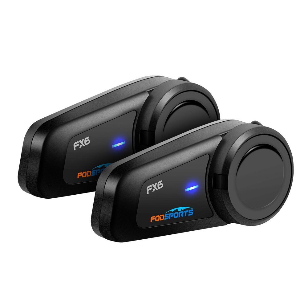 2X 1000M Motorcycle Intercom 6 Riders Communication BT Bluetooth Helmet Headset