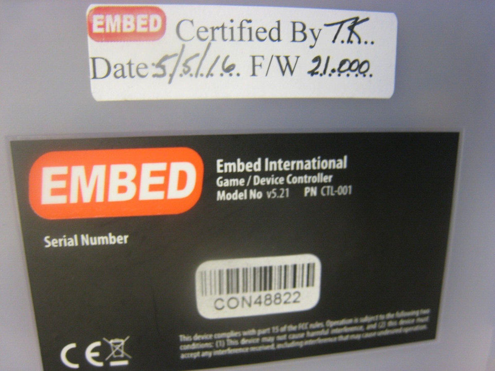 Embed Color-Glo v5.21 CTL-001 Reader Device Controller For Arcade Swiper W2B