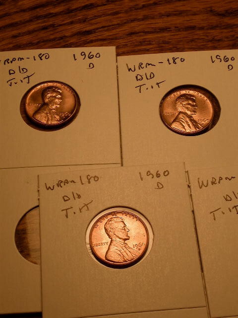 1960-D WRPM#180 D/D Tilted Ch/Gem BU/Uncirculated Red Lincoln Cent Error