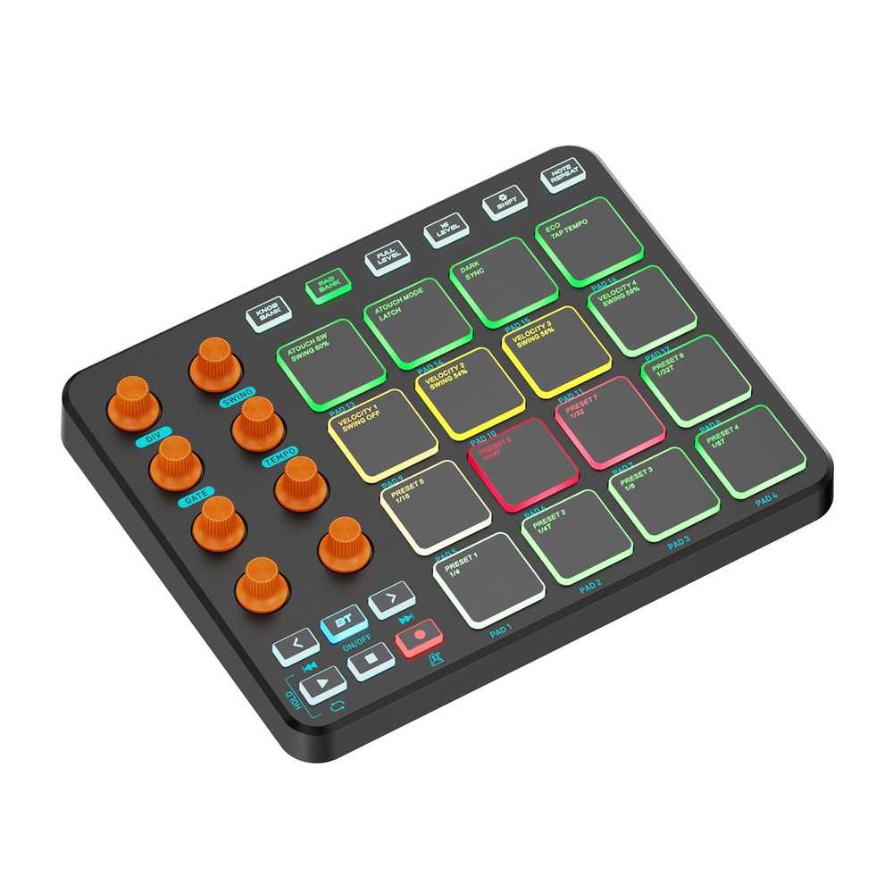 16 RGB Pads Wireless MIDI Controller For Beginners SRMB